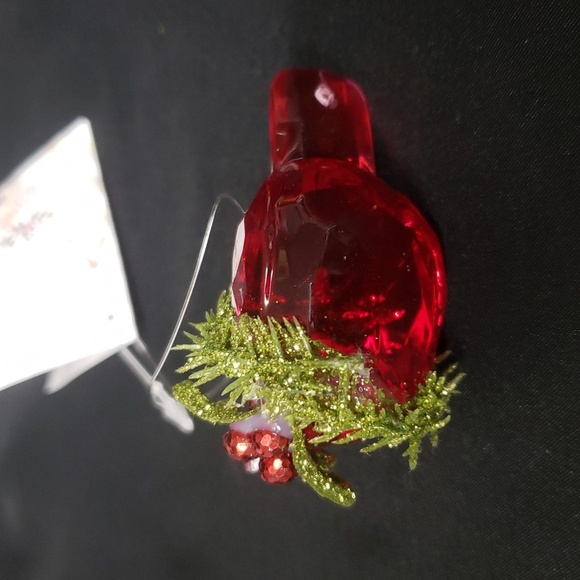 Ganz Kissing Krystals NWT Cardinal With Mistletoe Ornament - Picture 4 of 6
